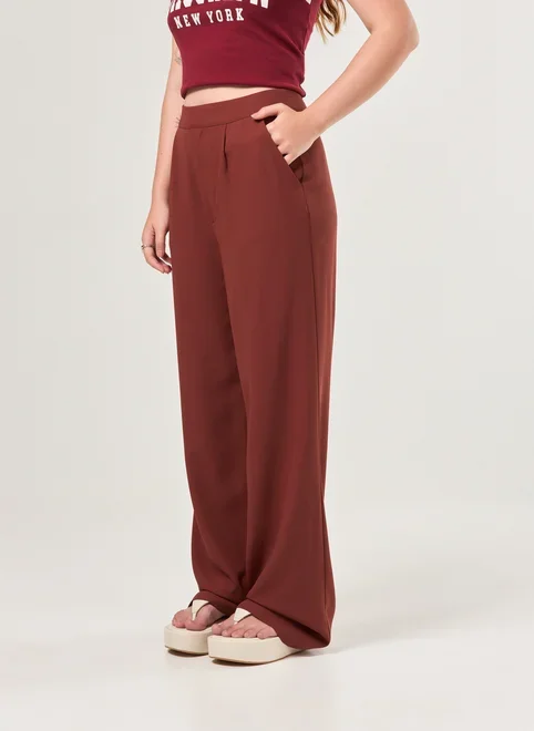 Calça Reta De Alfaiataria