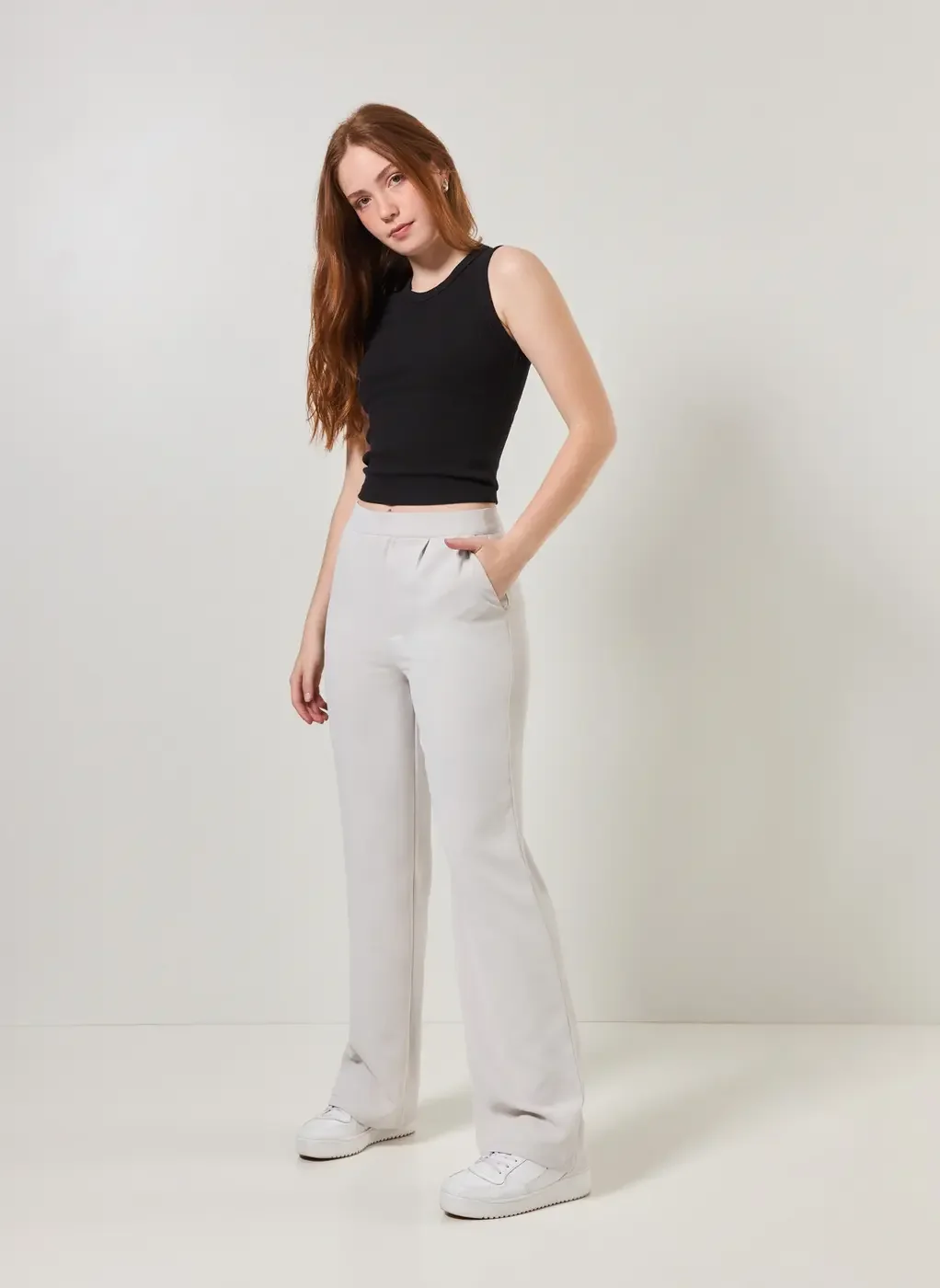 Calça Reta De Alfaiataria