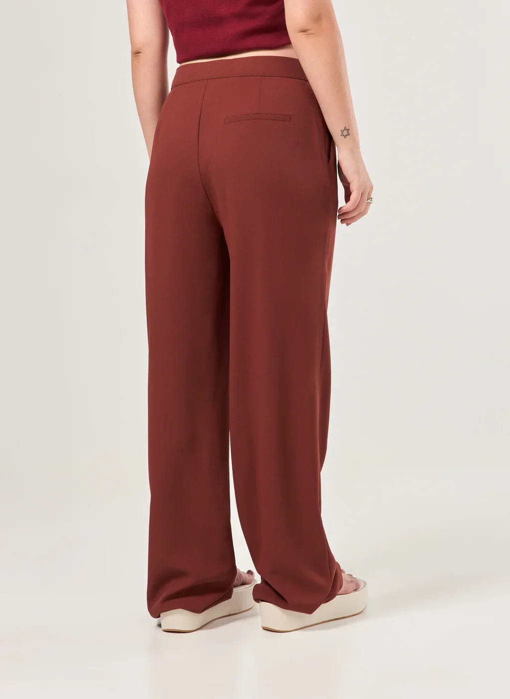 Calça Reta De Alfaiataria