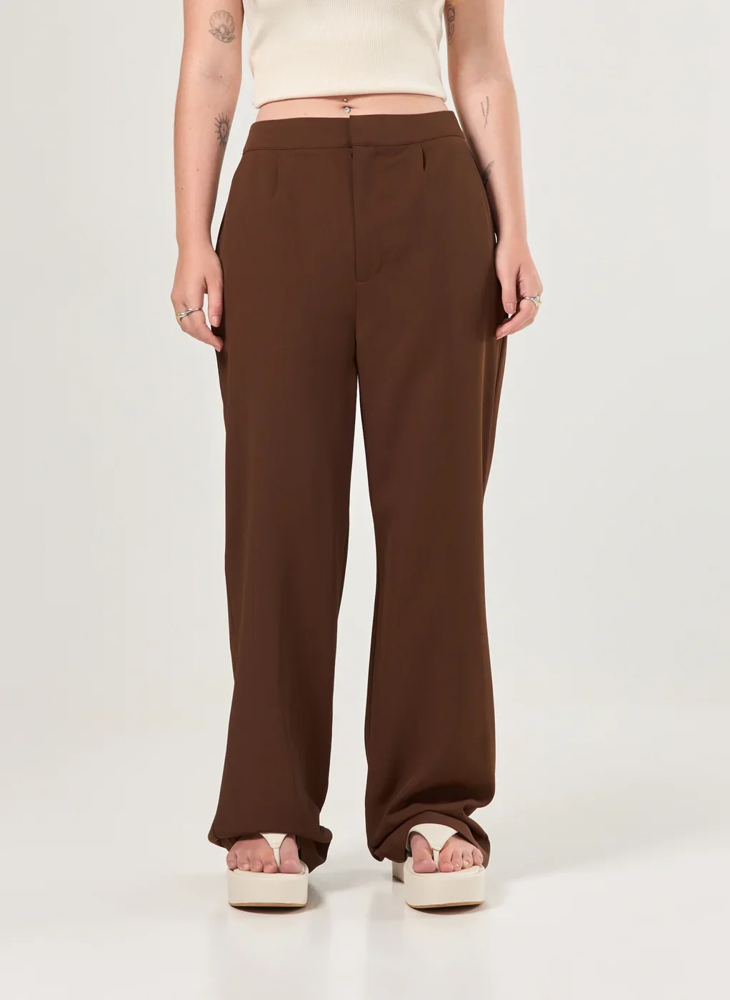 Calça Reta De Alfaiataria