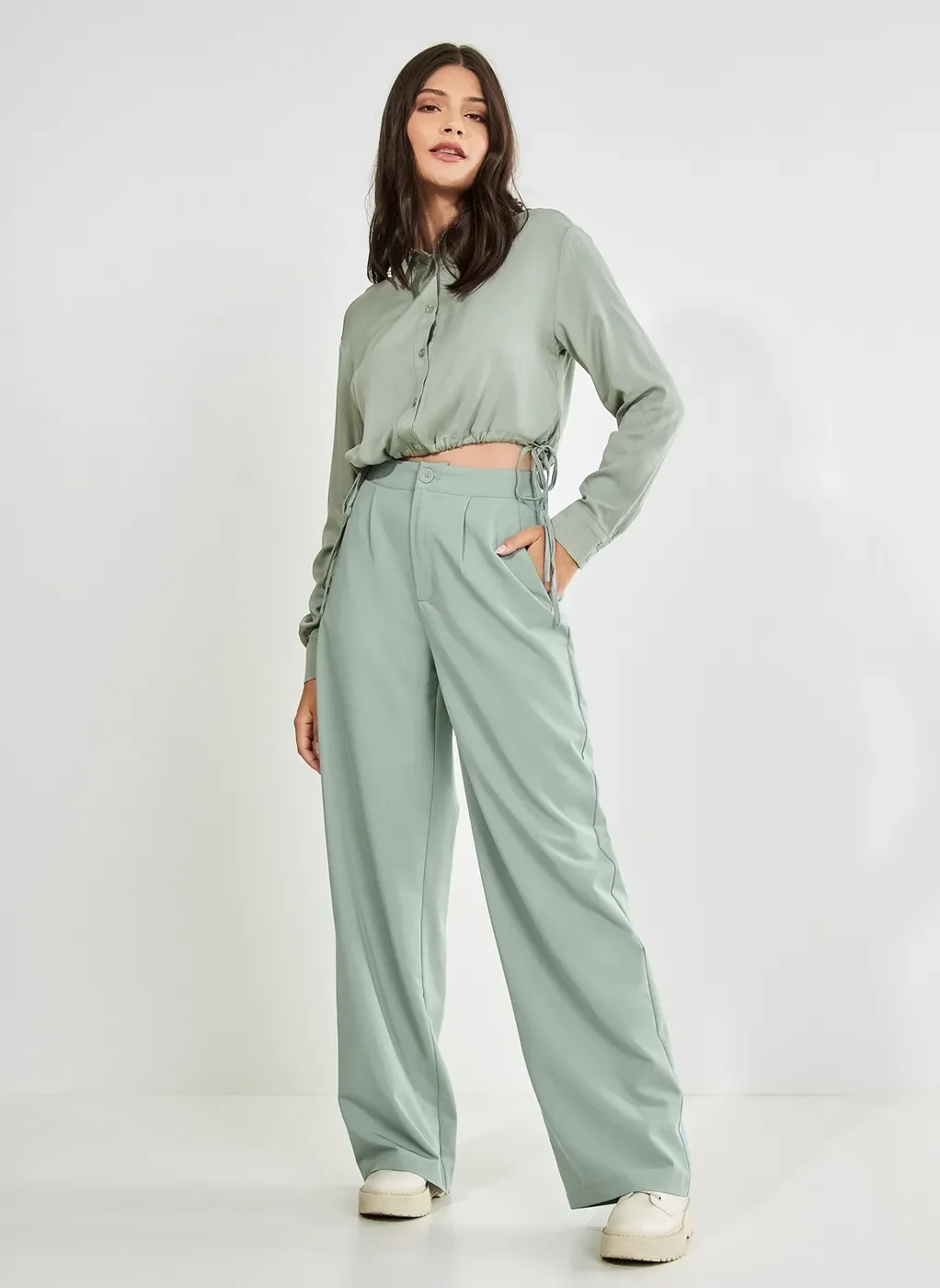 Calça De Alfaiataria Verde Seco