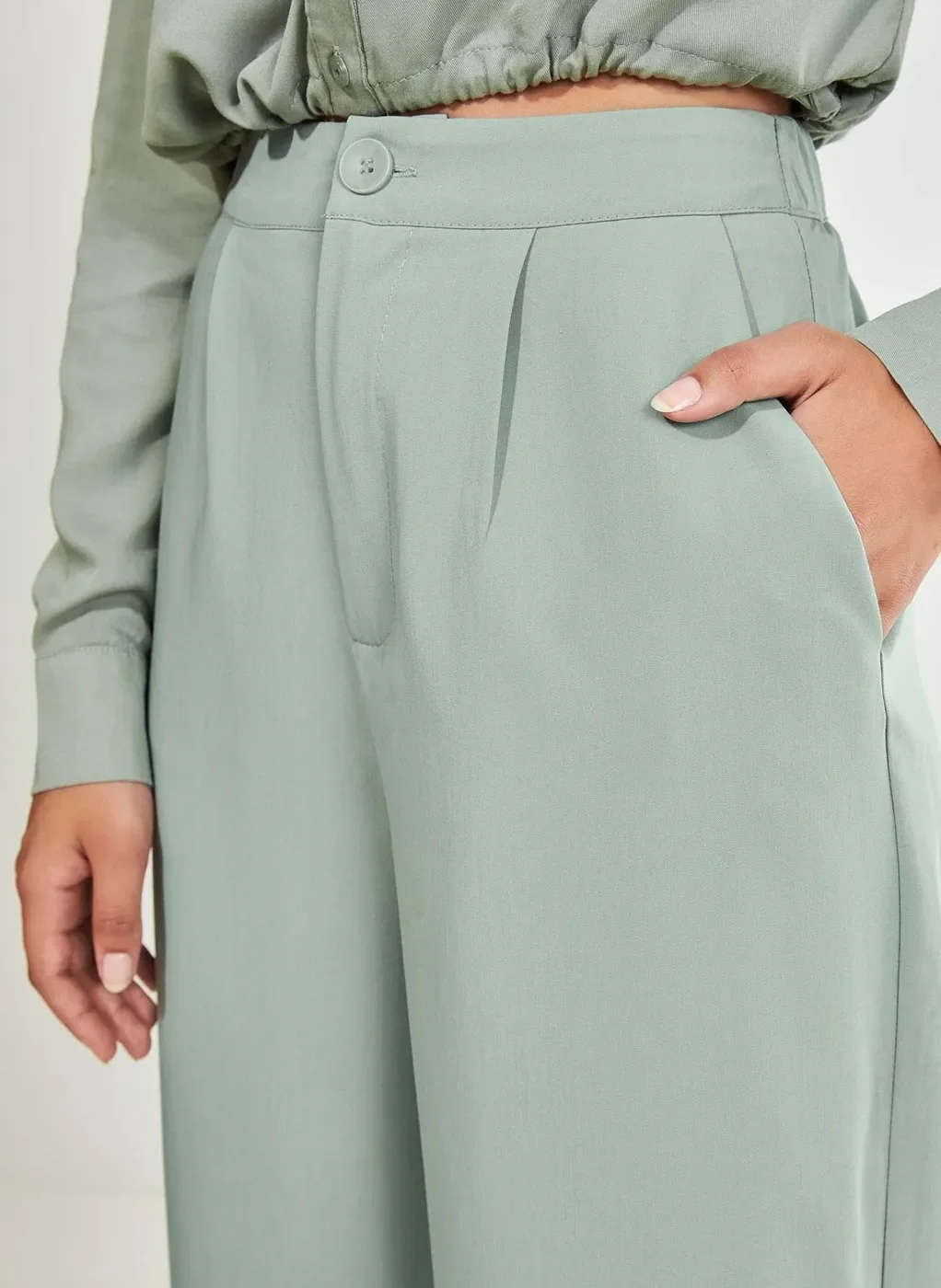 Calça De Alfaiataria Verde Seco