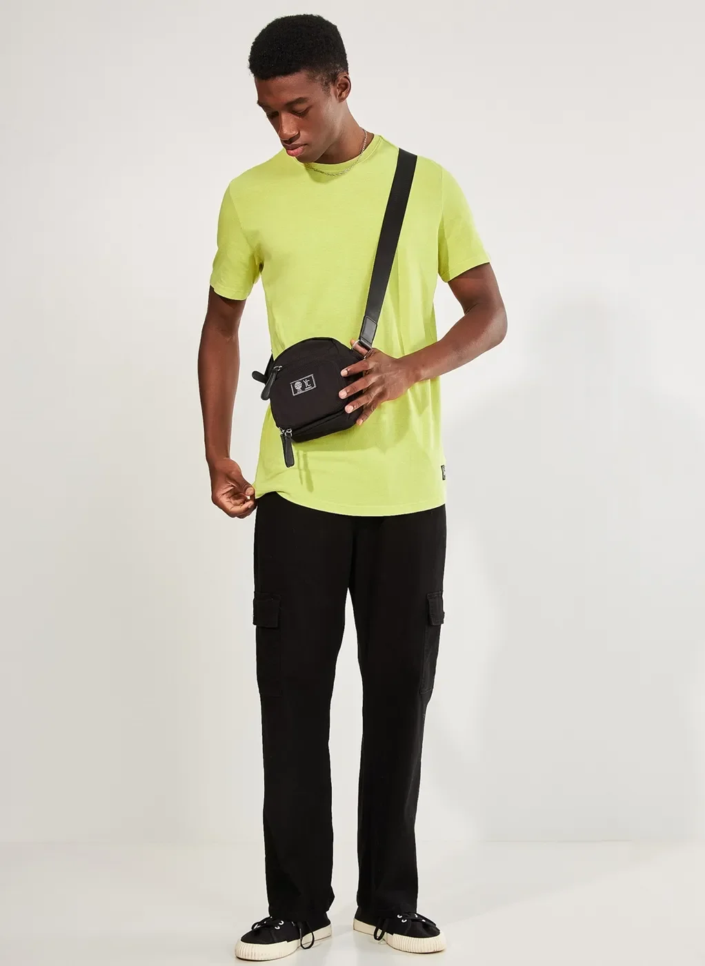 Camiseta Alongada Estonada Verde Neon