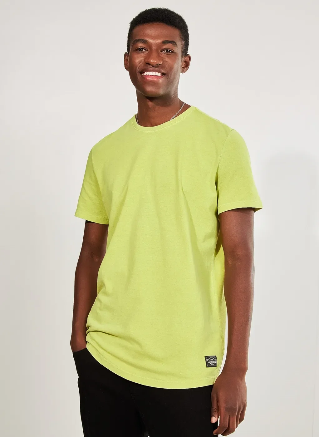 Camiseta Alongada Estonada Verde Neon