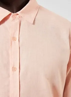 Camisa De Manga Longa Com Linho