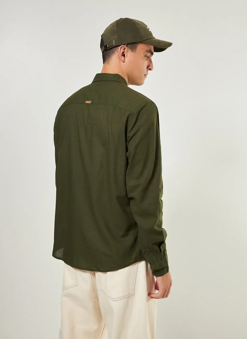 Camisa De Manga Longa Com Linho