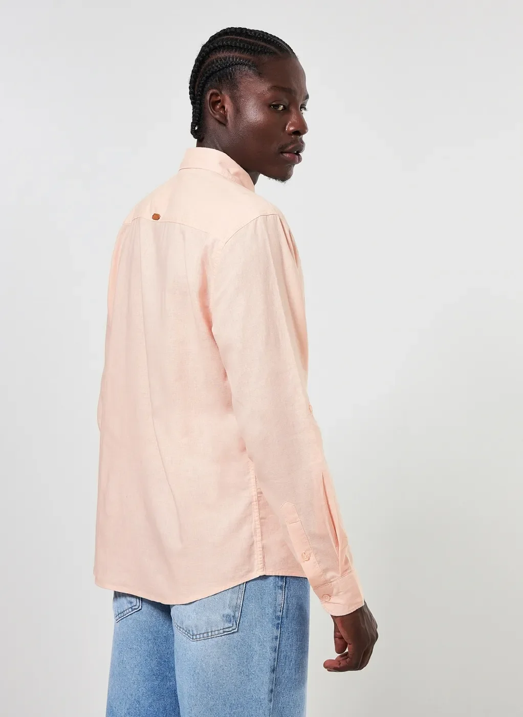 Camisa De Manga Longa Com Linho