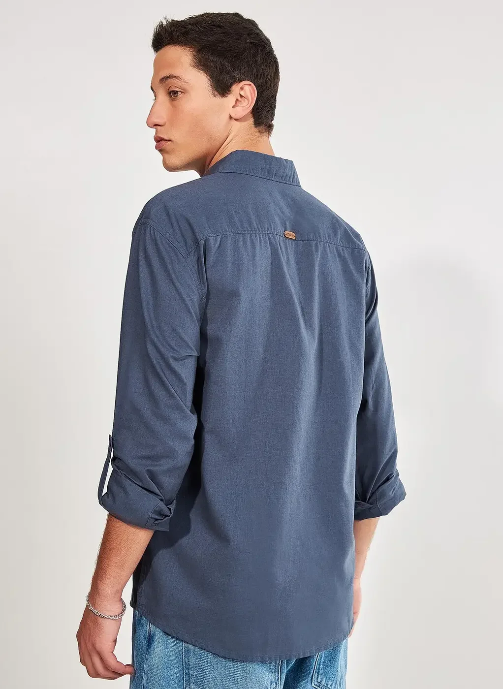 Camisa De Manga Longa Com Linho