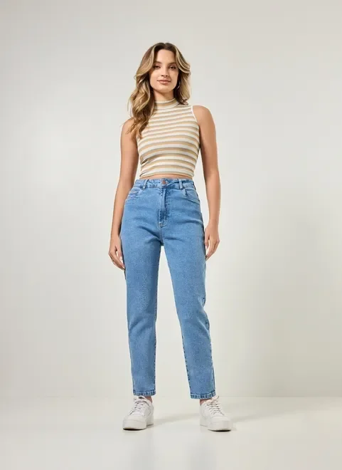 Cropped Com Golinha Listrada Seamless