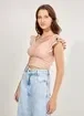 Blusa Cropped Com Manga De Babado