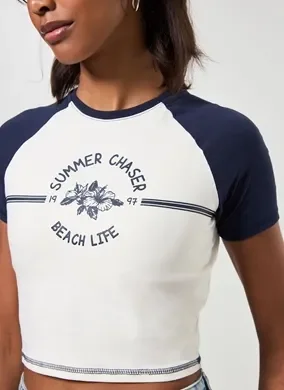 Blusa Cropped Raglan Summer Chaser