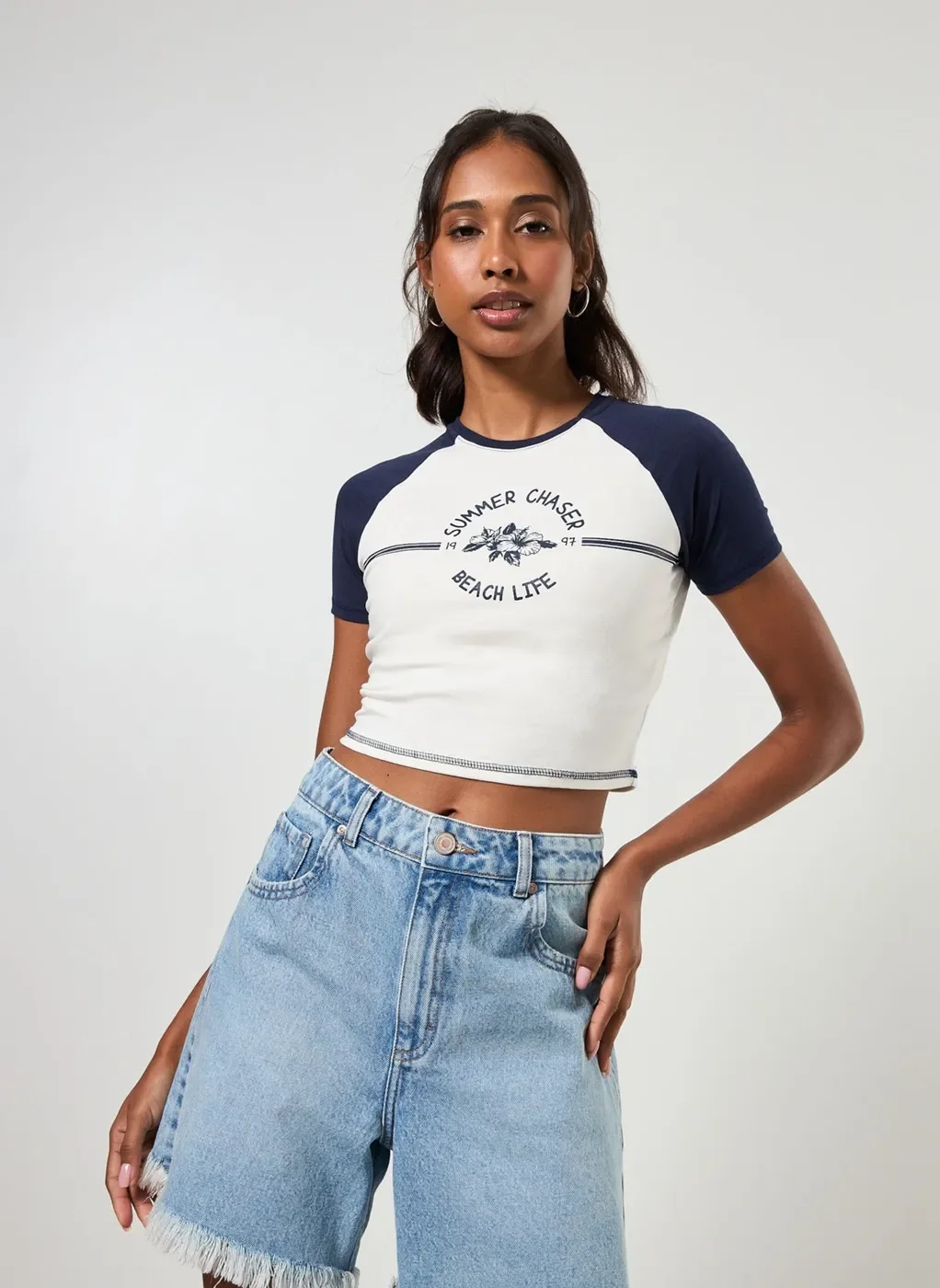 Blusa Cropped Raglan Summer Chaser
