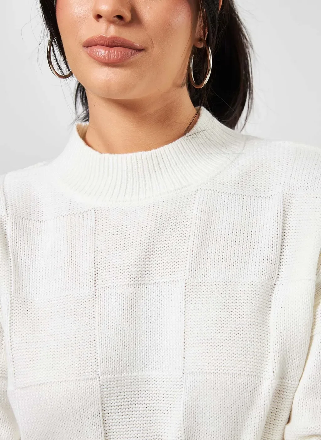 Blusa De Retilínea Com Padronagens Quadradas