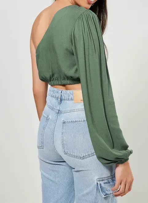 Blusa Cropped Manga Única