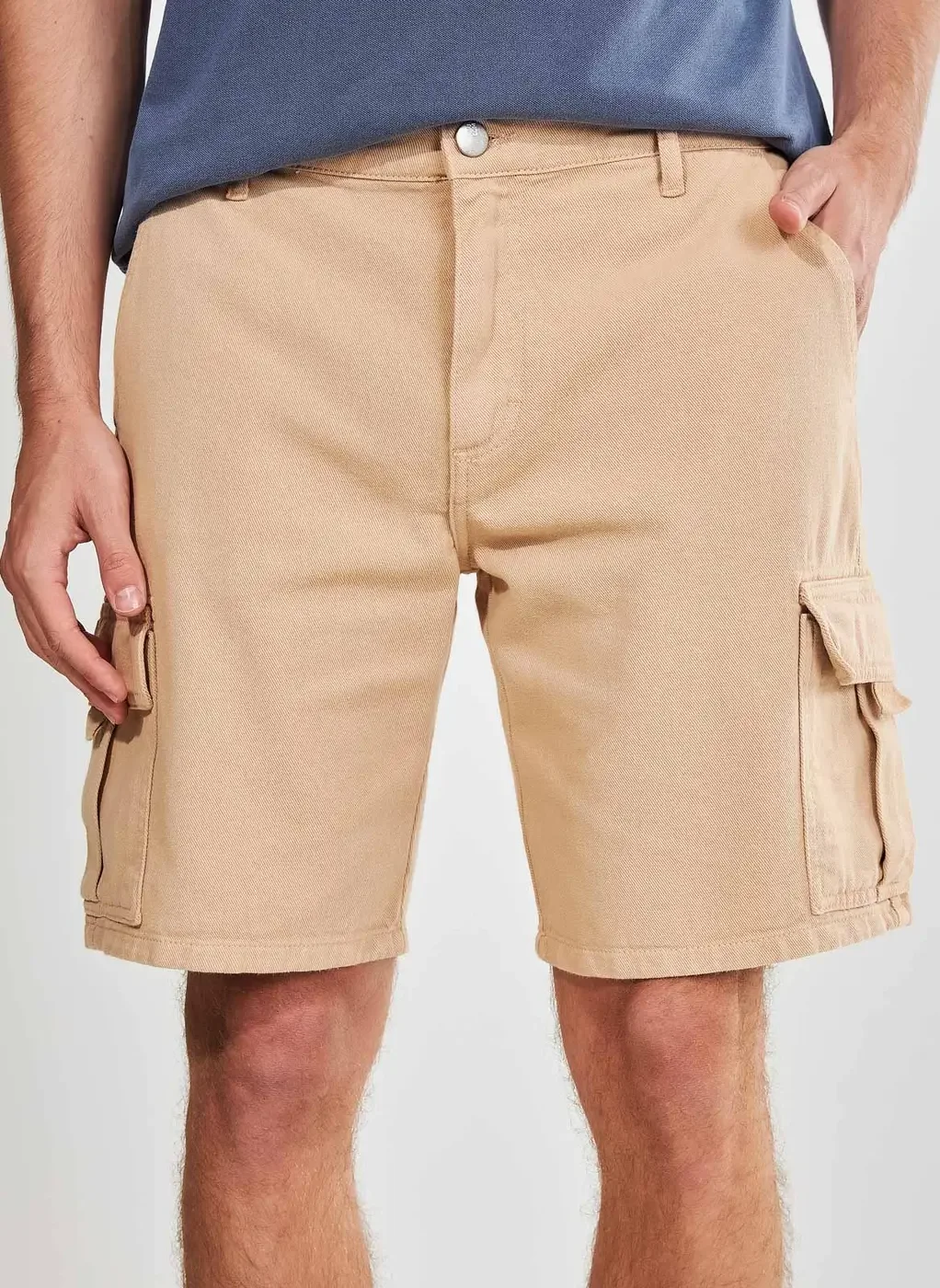 Bermuda Cargo De Sarja Caqui
