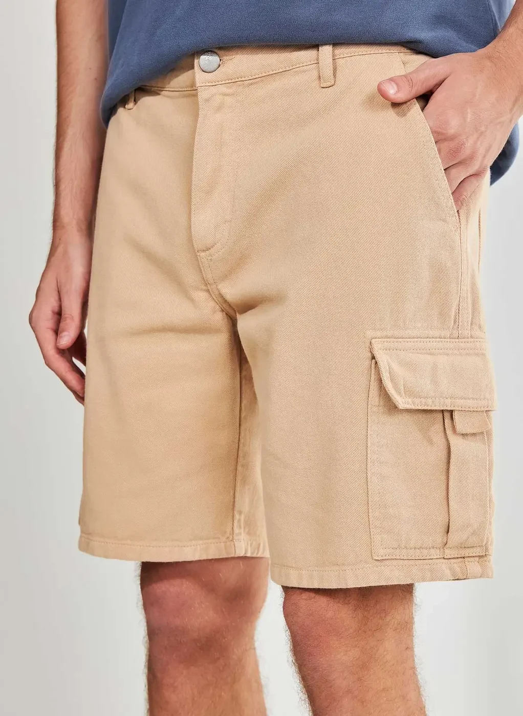 Bermuda Cargo De Sarja Caqui