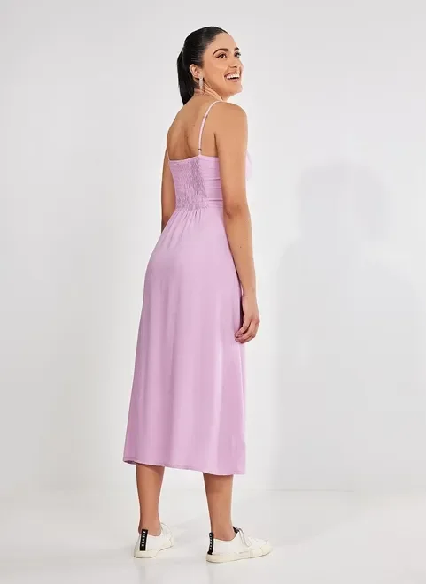 Vestido Midi Com Busto Marcado