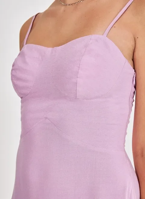 Vestido Midi Com Busto Marcado