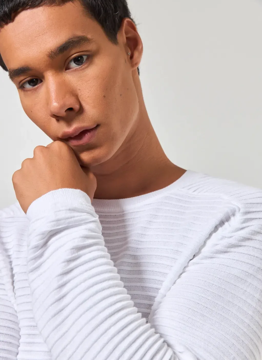 Blusão Leve Em Retilínea Texturizada