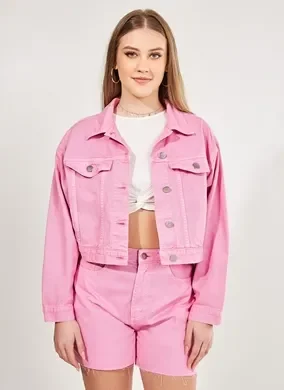 Jaqueta Cropped Rosa