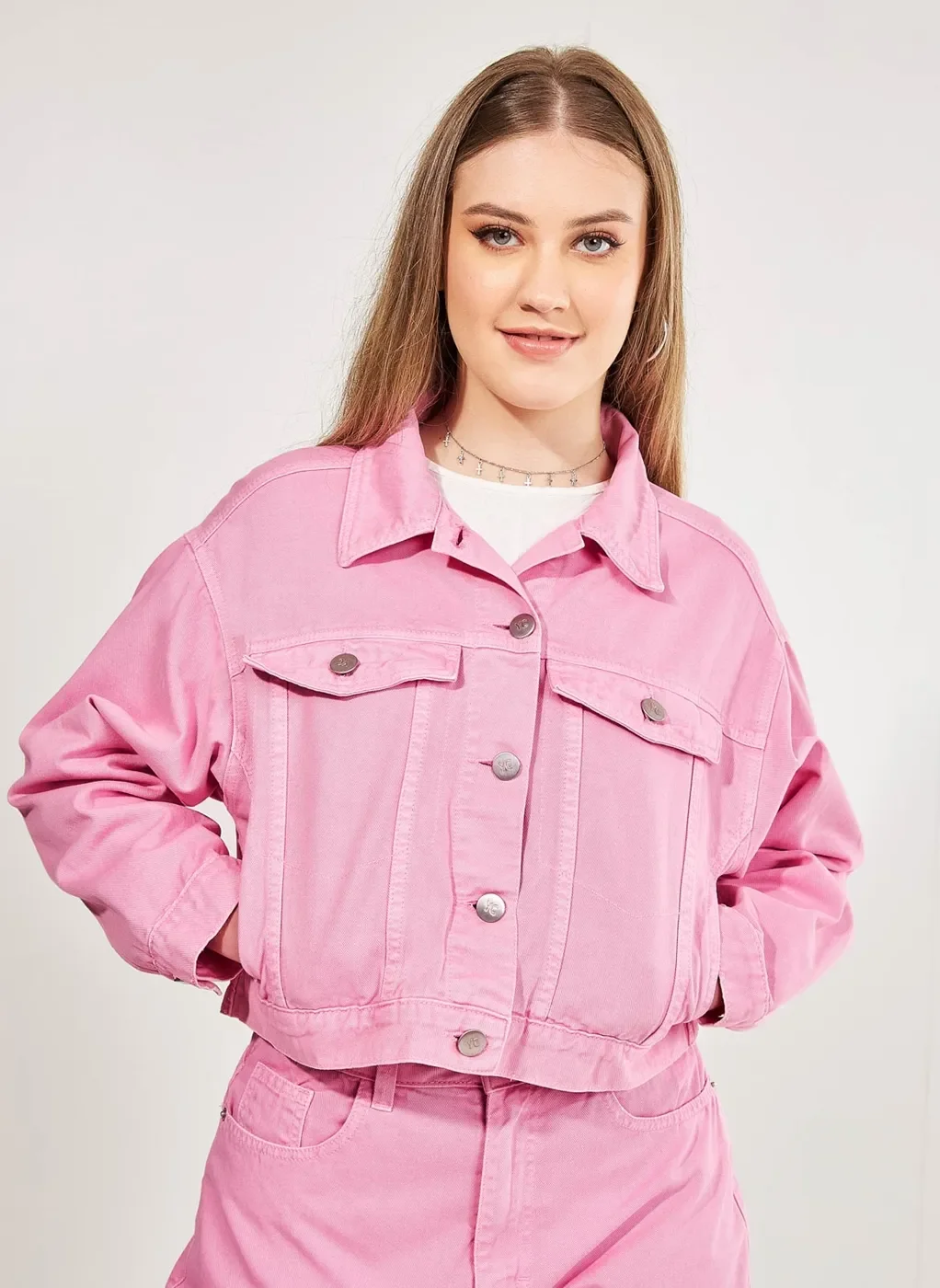 Jaqueta Cropped Rosa