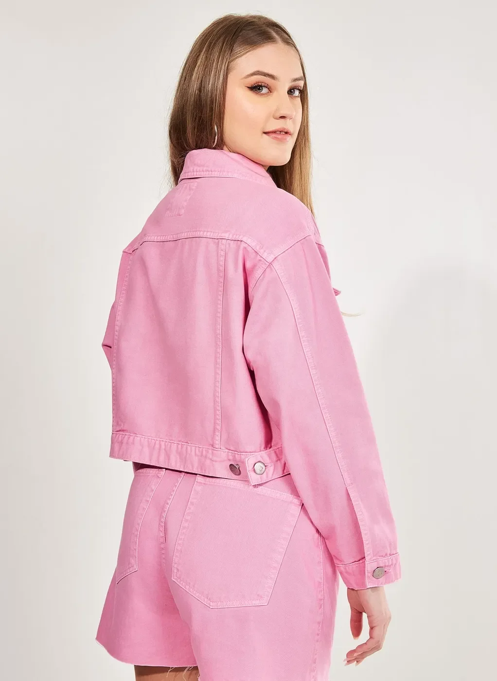 Jaqueta Cropped Rosa