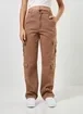 Calça Cargo Reta Em Sarja Marrom
