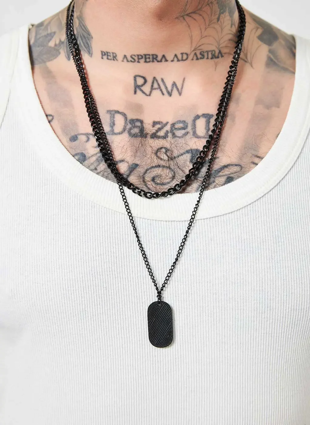 Corrente E Colar Com Plaquinha