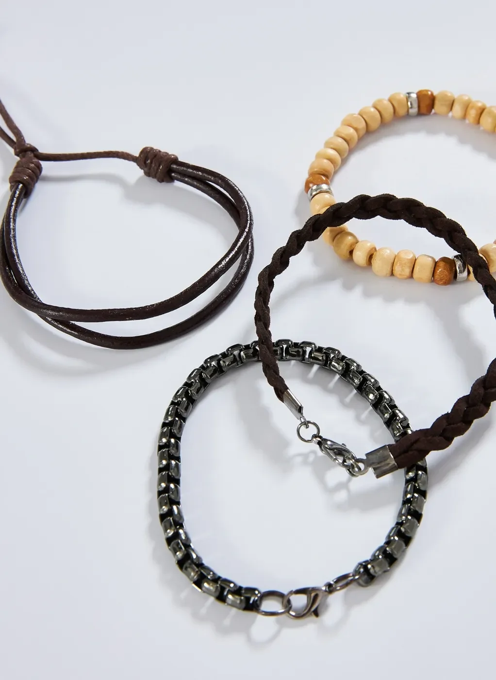 Kit Pulseiras Marrom E Bege