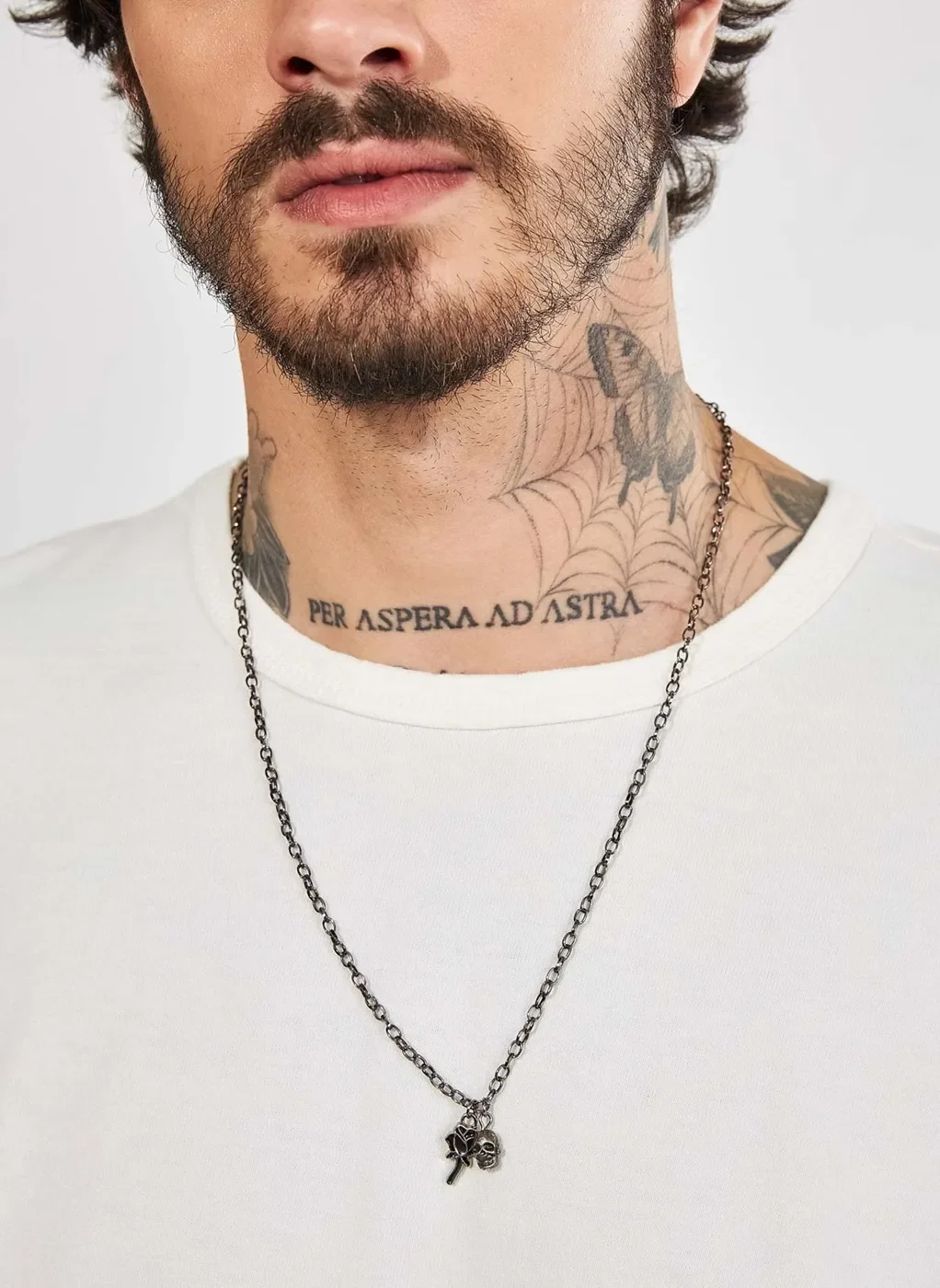 Colar Caveira e Rosa