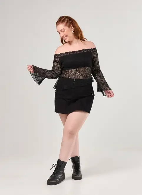 Short Saia Cargo Em Sarja