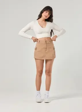 Short Saia Cargo Em Sarja