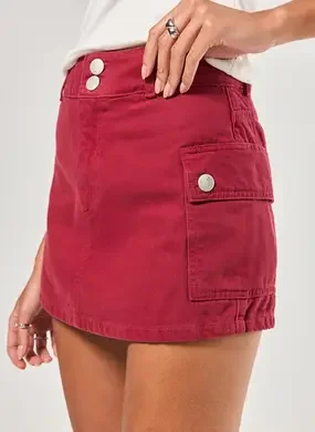 Short Saia Cargo Em Sarja