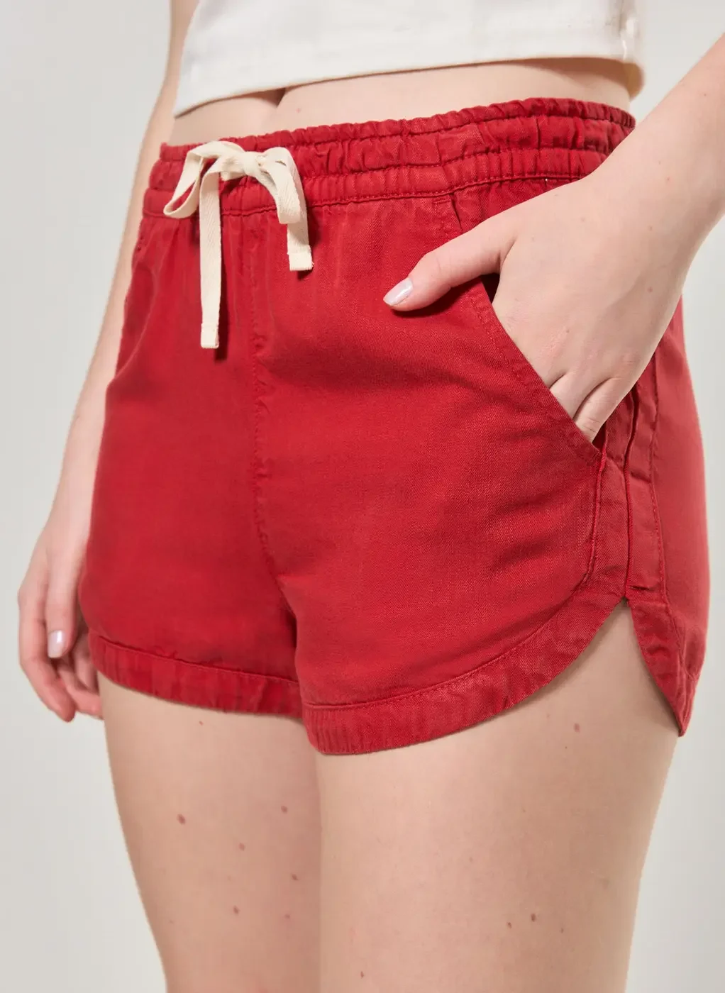 Short Em Sarja Com Elástico