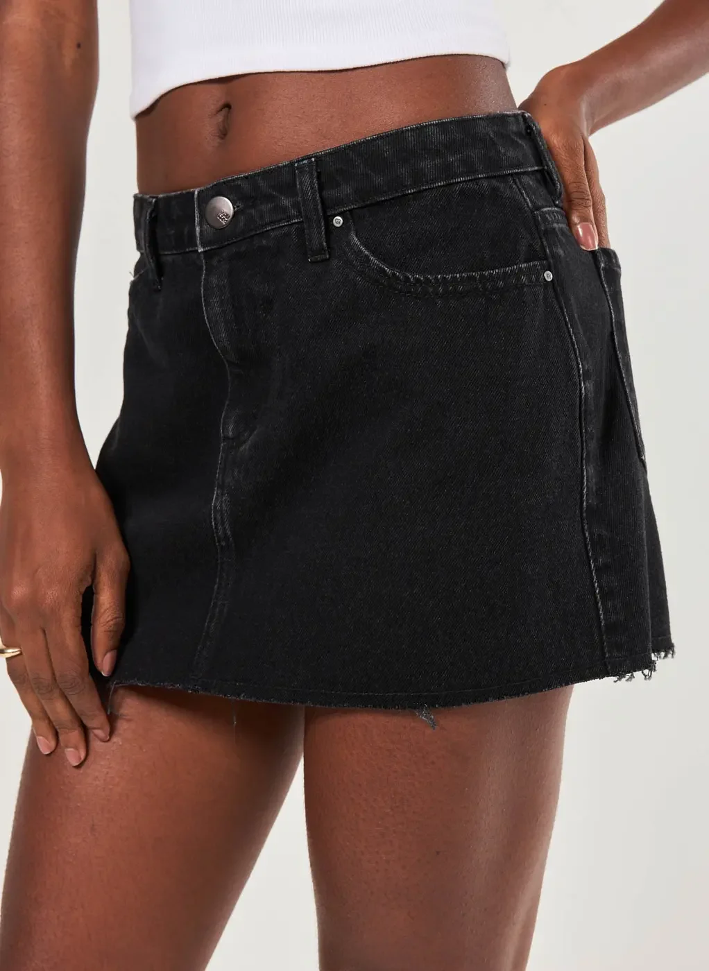 Minissaia De Cintura Baixa Jeans