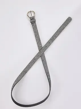 Cinto Fino Com Brilho Prateado