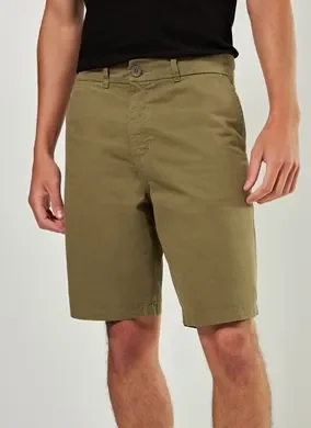 Bermuda De Sarja Verde Militar Básica