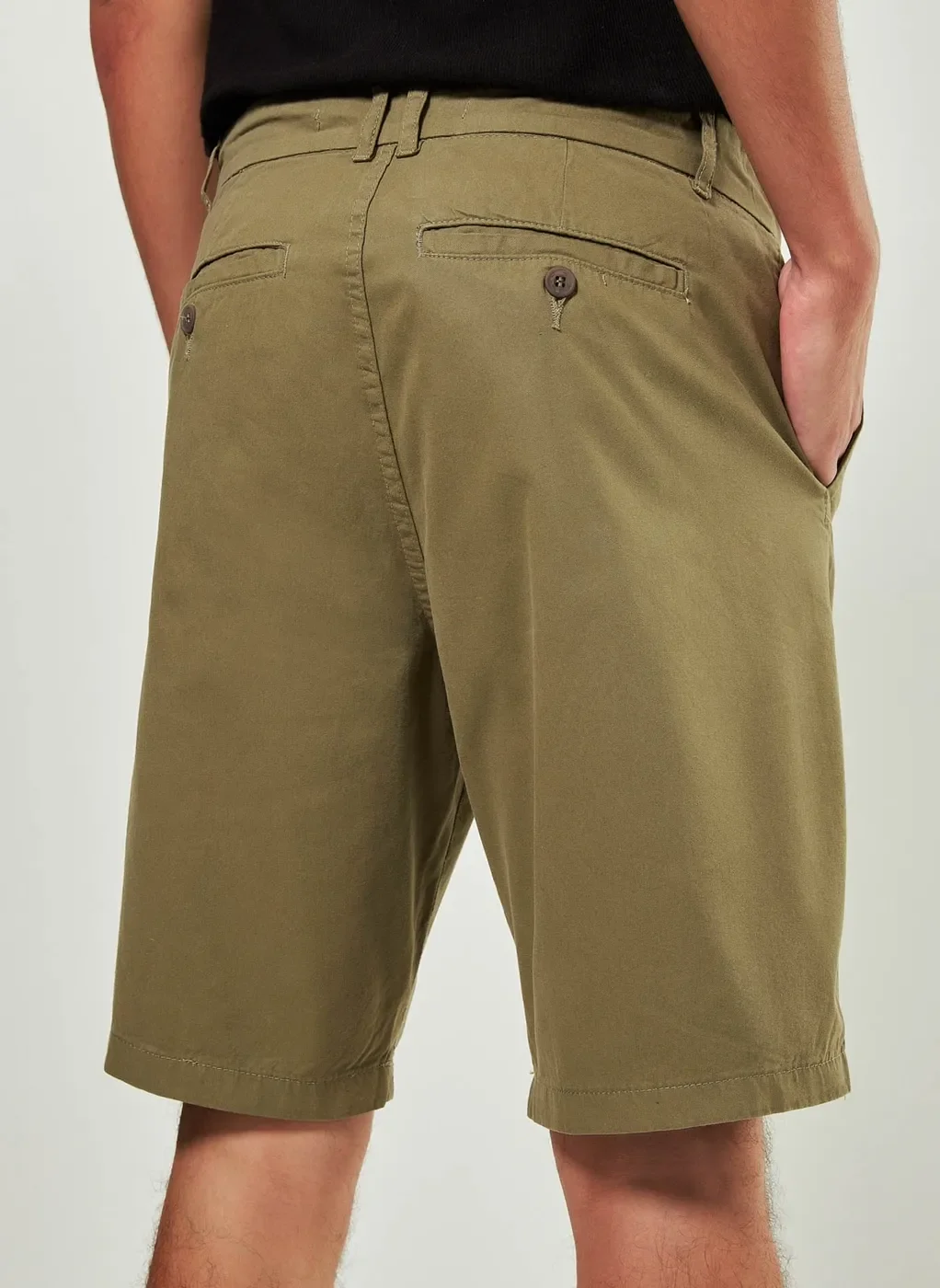 Bermuda De Sarja Verde Militar Básica