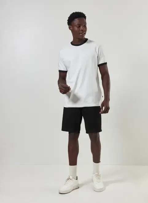 Bermuda De Sarja Preta Básica