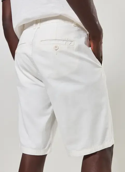 Bermuda De Sarja Off-White Básica