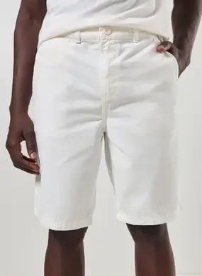 Bermuda De Sarja Off-White Básica