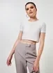 Blusa Cropped De Lurex Off-White