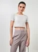 Blusa Cropped De Lurex Off-White
