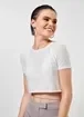 Blusa Cropped De Lurex Off-White