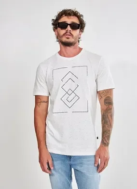 Camiseta Mescla Estampa Geométrica