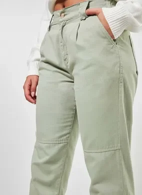 Calça Jogger Em Sarja Verde Seco