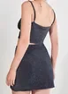 Top Cropped De Lurex Azul Marinho