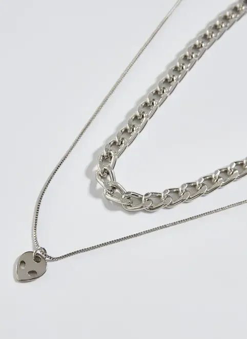 Corrente E Colar Com Pingente Et