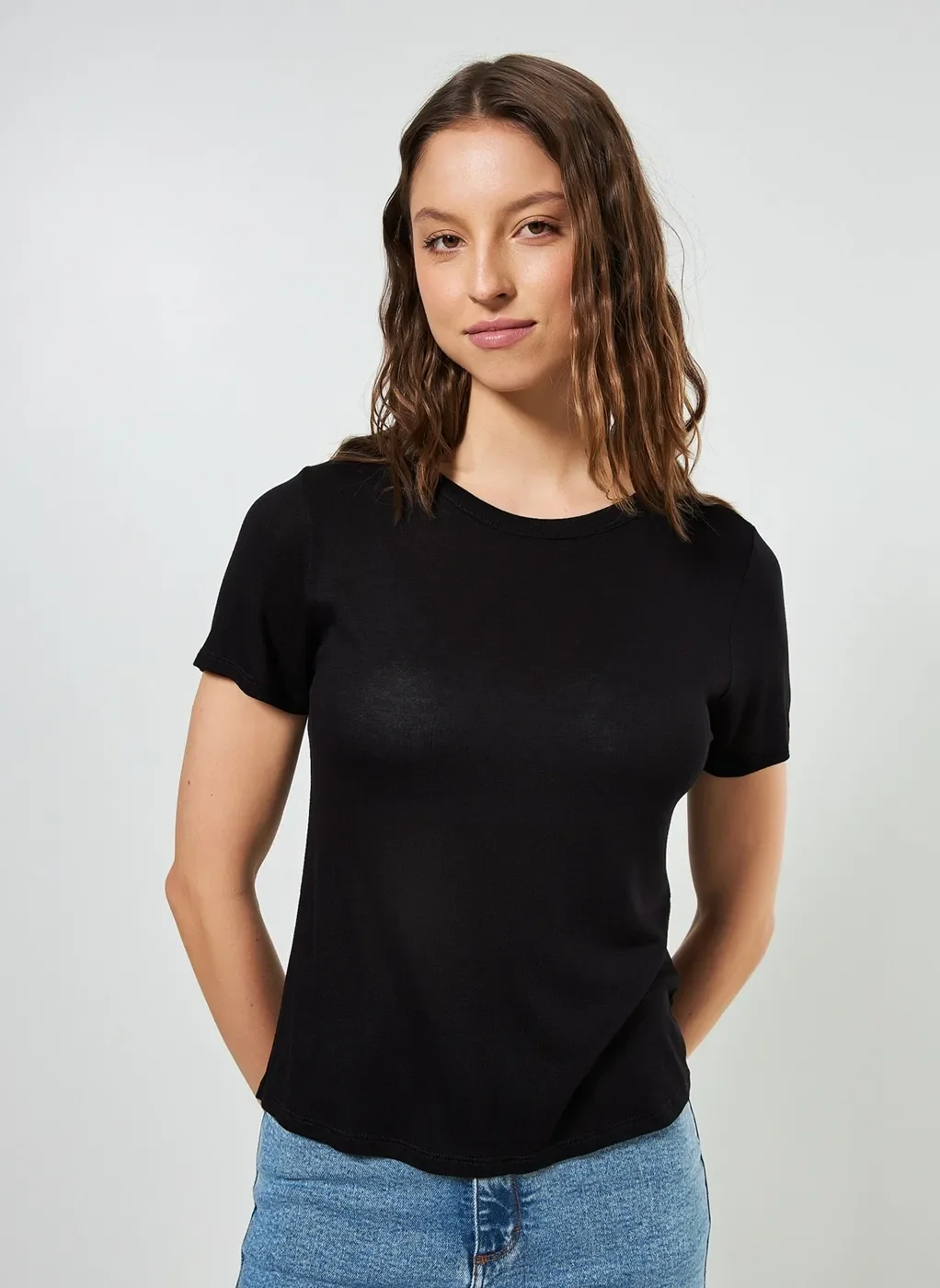 Blusa Básica Em Malha De Viscose