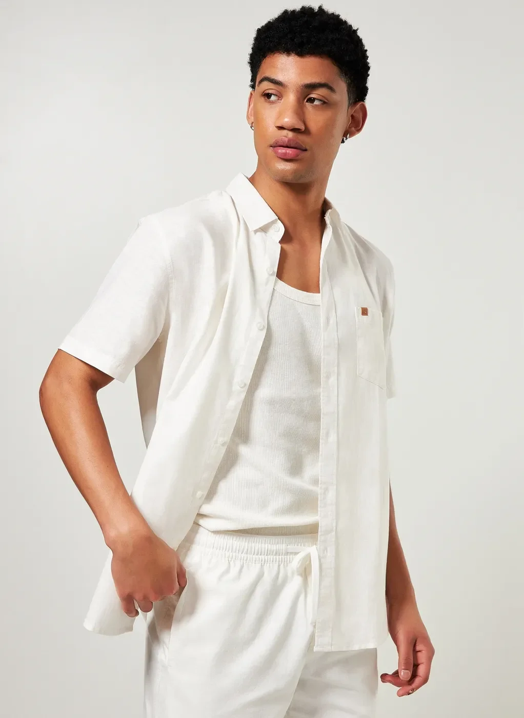 Camisa Com Linho Tom Pastel